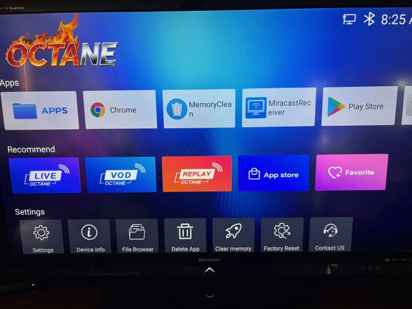 Octane channels home screen